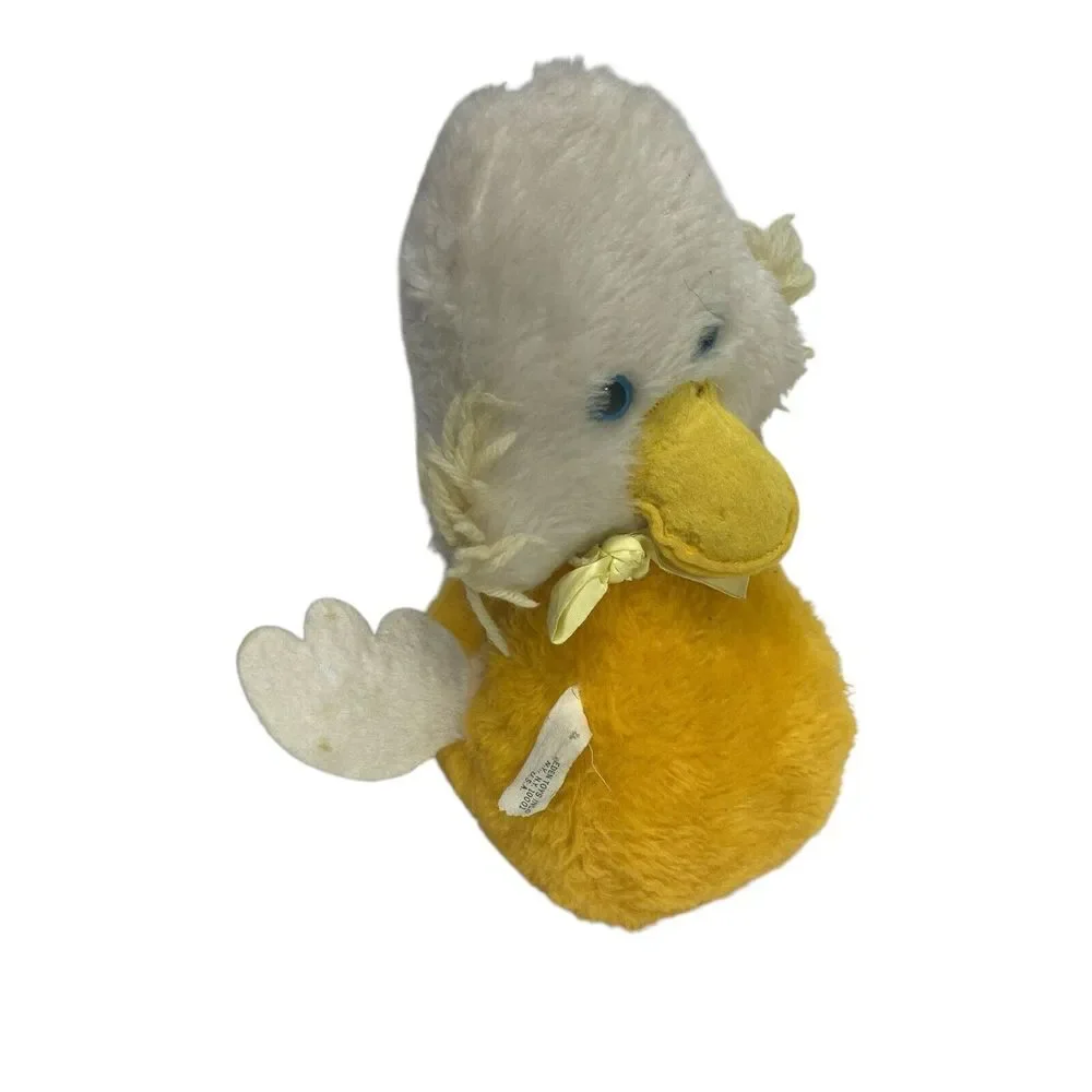 Vintage Eden‎ Duck Rattle inside Stuffed Animal Plush Bow 9